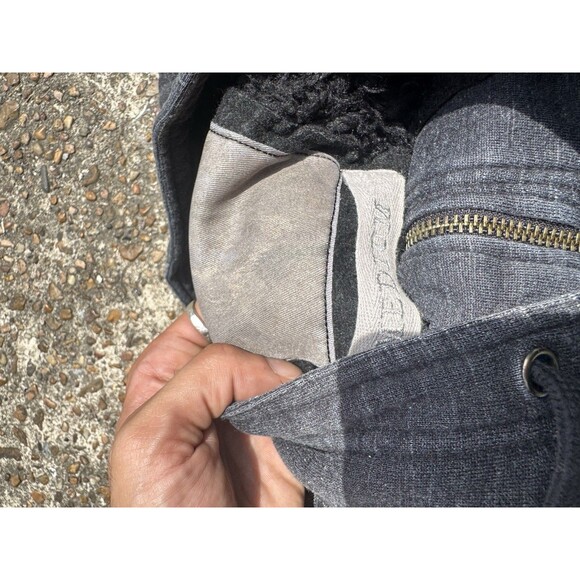 Fox Racing Hoodie Jacket Men M Gray Full Zip Sherpa Lined Y2K Vintage Sasquatch - Picture 4 of 6